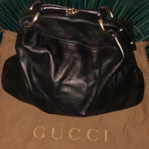 *Authentic* Gucci Large Leather Horsebit Hobo Bag